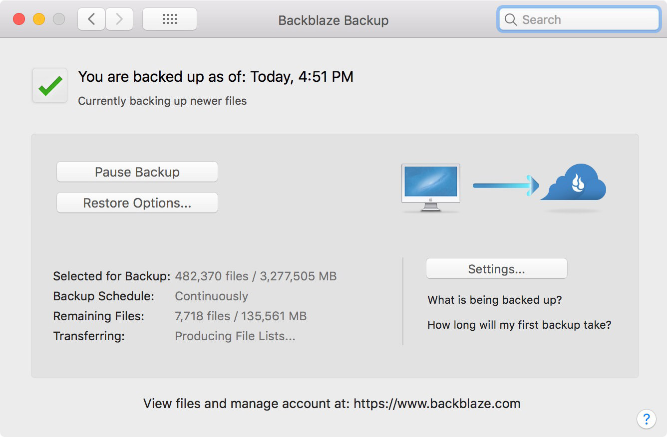 backblaze backup phone